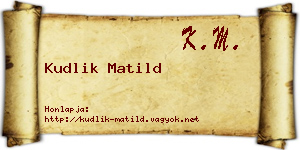 Kudlik Matild névjegykártya